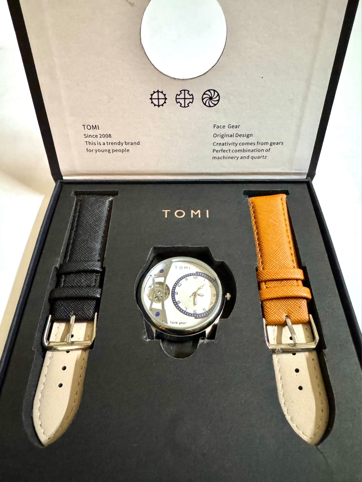 TOMI T-521 Face Gear Dual Strap Watch